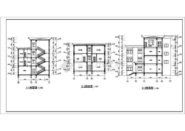某地四层综合办公楼建筑设计施工图