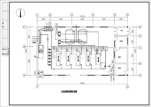 五台水源热泵中央空调机机房设计图