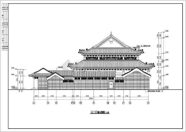 该图纸为南方某地区单层戏楼建筑设计施工图,为框架结构,图纸主要