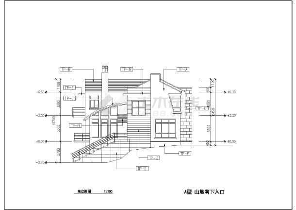 【南京】某山地别墅a型方案建筑设计图