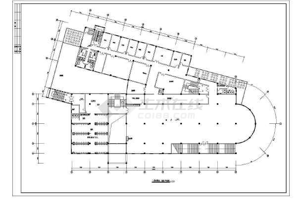 某大学食堂和淋浴室三层建筑给排水工程平面图