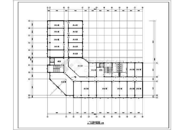 12层(部分5层)框架拐角商业办公建筑方案图纸