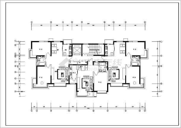 高校一梯两户小高层公寓住宅建筑设计CAD户