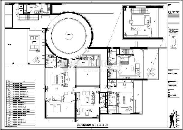 上海两层框架现代别墅室内装修设计施工图