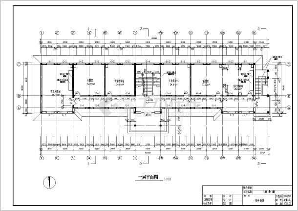 某地区中小学三层砖混结构教学楼建筑设计方案图