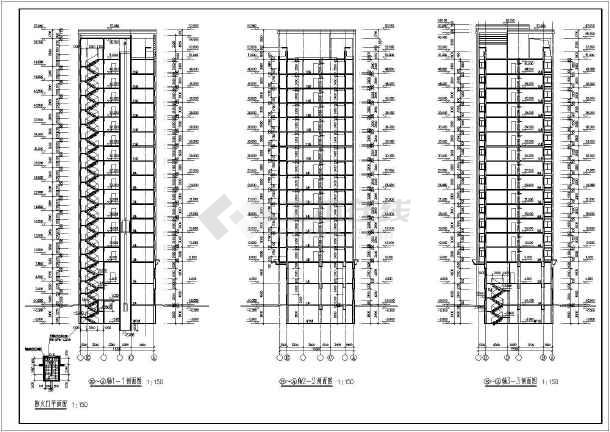 哈尔滨十六层框支剪力墙结构商住楼建筑设计施工图纸