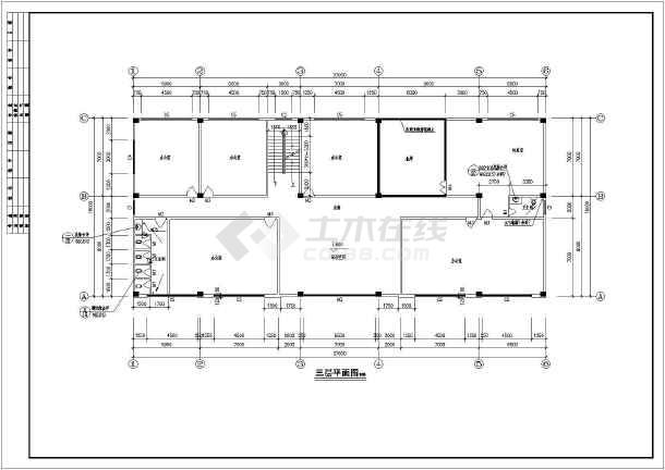 东莞某地三层框架结构办公楼建筑设计施工图纸