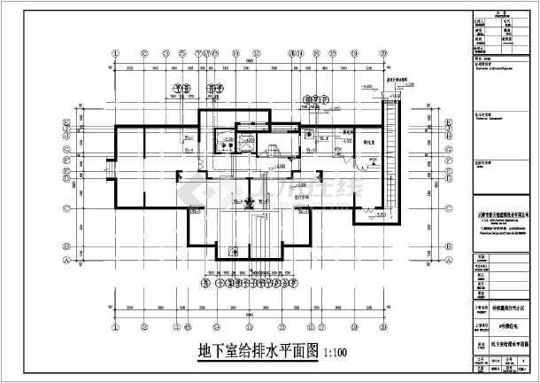 某花园住宅小区给排水平面设计布置图