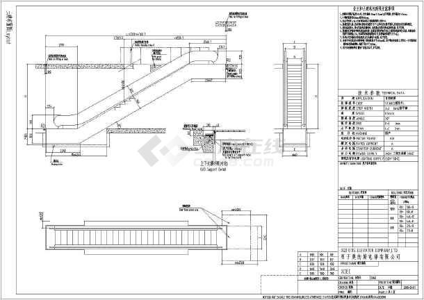 西子奥的斯电梯有限公司各种类型自动扶梯安装详图_cad图纸下载-土木