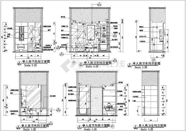 标准房卫生间立面全套详细设计施工图图片2