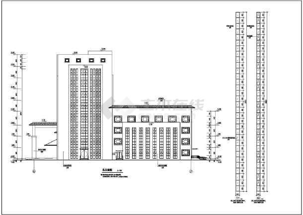 某地地上8层裙房四层框架商业综合楼建筑设计施工图