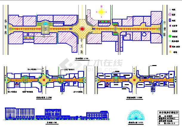 某地区和平路步行街设计规划总平面图图片1