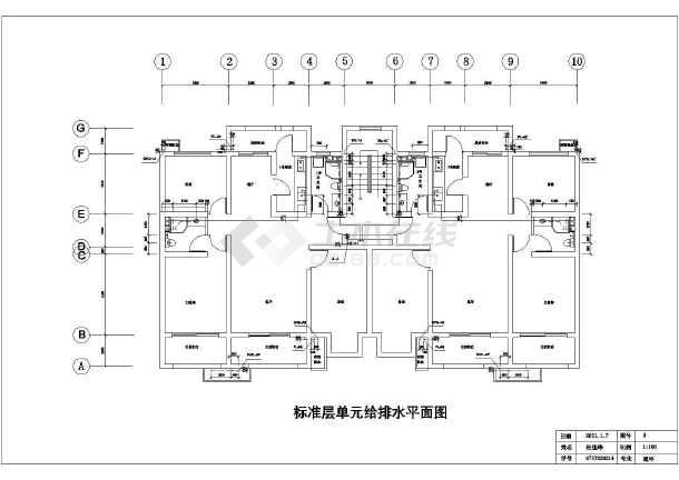 某住宅小区五层住宅楼框架结构给排水工程施工图