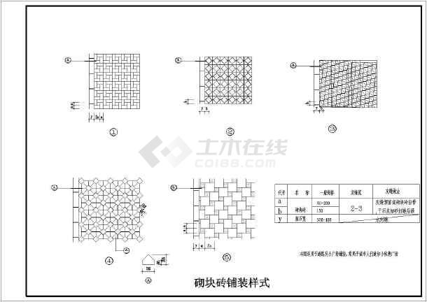 一些常见地面铺装的景观设计施工图