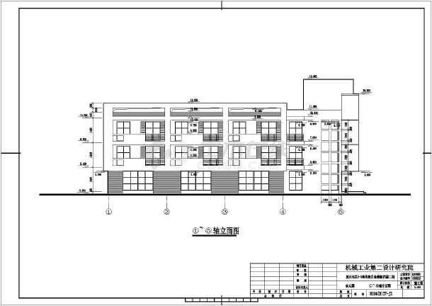 某中学教学楼建筑设计图(立面图,剖面图)图片1