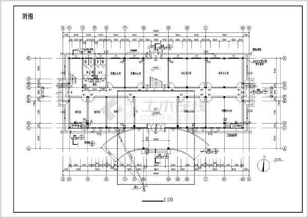 某县城镇派出所办公楼建筑设计施工图纸