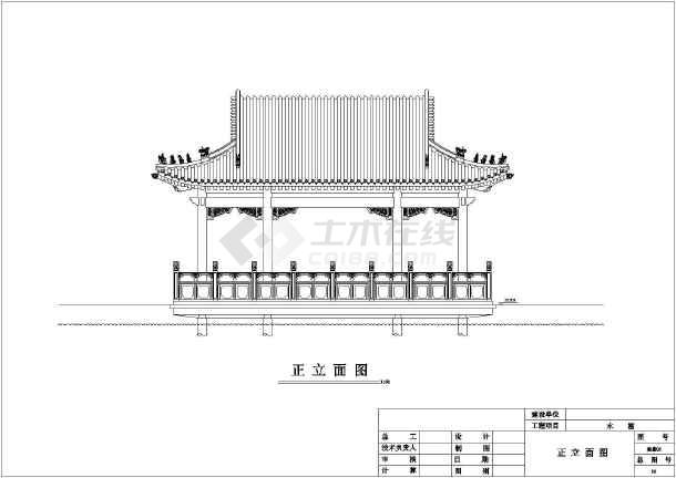 苏州某园林主体水榭建筑结构设计图