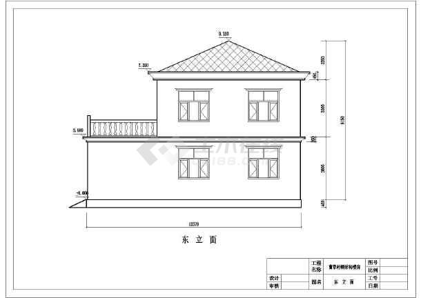 本图纸为二层带露台简单农村房屋建筑设计图(含结构),内容包括:一层