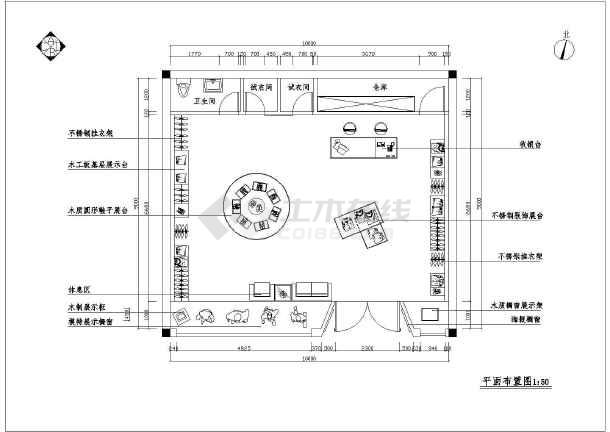 某品牌专卖店装修设计方案CAD图纸(cad图纸下载)