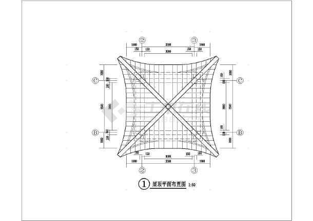 某地双层四角仿古景观亭全套施工图