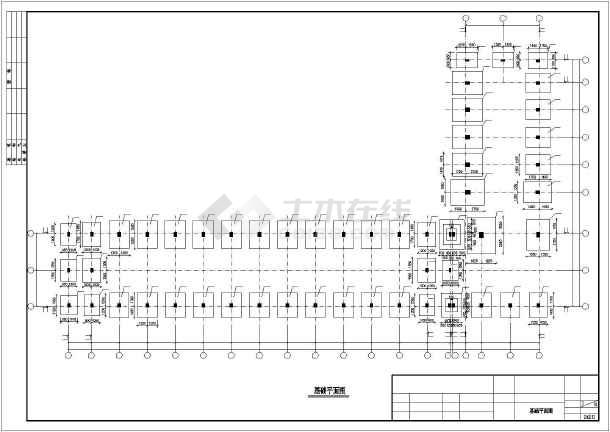 本图纸为某地l形宿舍建筑结构设计施工图纸,包含:板钢筋图,基础平面