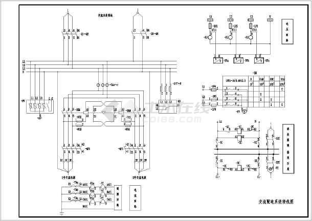 某厂房交流配电系统接线和电气主接线图