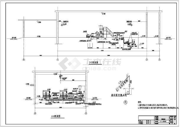 污泥脱水间工业流程给排水施工图纸