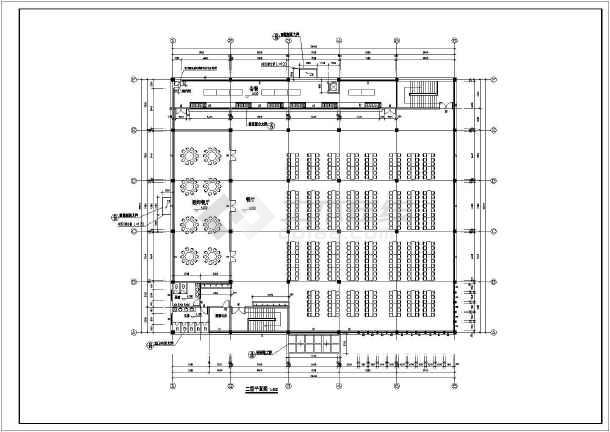 某中学二层食堂建筑设计平面布局方案