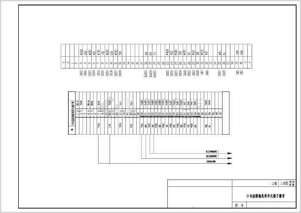 小电流接地选线单元端子排cad图纸