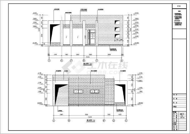 某公园一层公共厕所建筑设计方案图纸