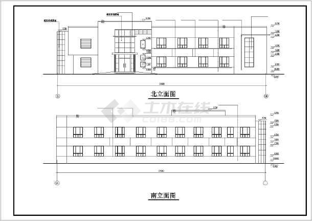 【江苏省】某地某工厂两层办公楼建筑图