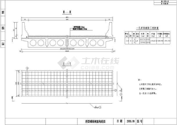 13m预制钢筋混凝土空心板桥结构钢筋图