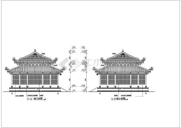 某地重檐歇山顶九脊殿古建建筑设计施工图