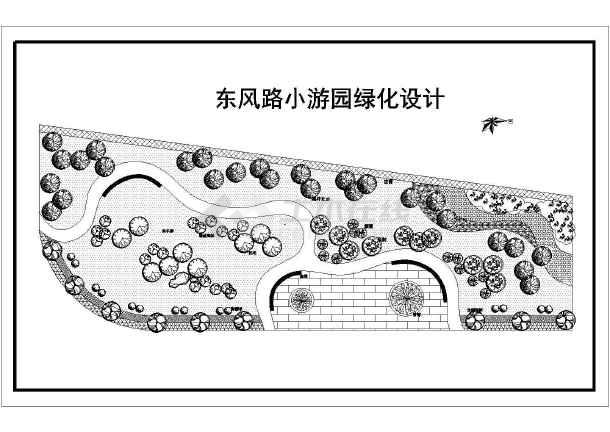 【江苏省】某地区小游园绿化设计平面图