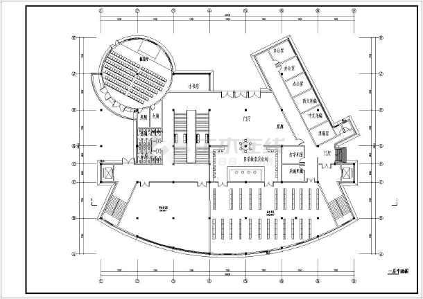 江苏某大学二层框架结构图书馆建筑设计方案