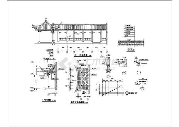 江南园林古建全套建筑结构设计图(共3张)图片1