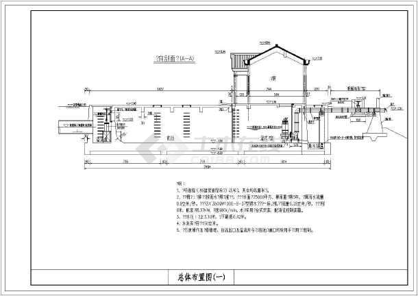 华东地区某市雨水排涝泵站工艺设计图纸