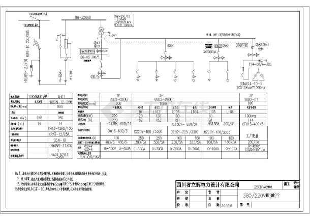 10kv输电线路t接线变配电施工图纸