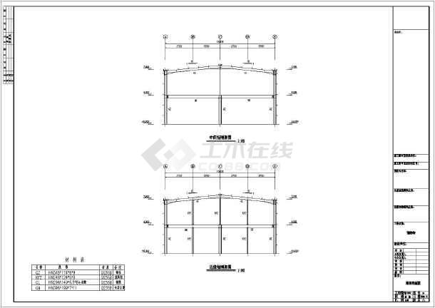 二层钢结构厂房结构设计图纸