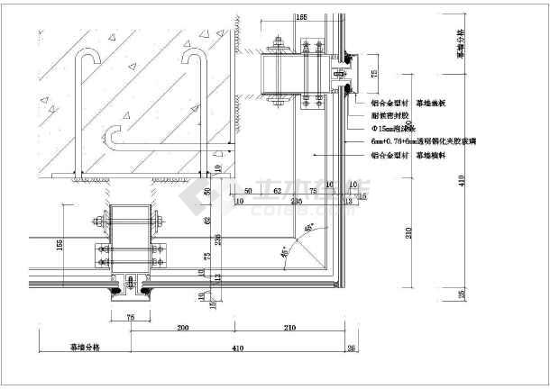 详细完整的高层建筑玻璃幕墙详细施工大样图