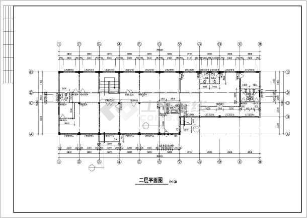 办公楼设计图,其中包含设计说明图,一层,二层及屋顶平面图及立面图等