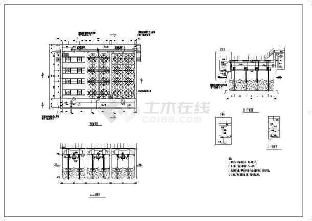 工业废水处理活性砂滤池构筑物图纸