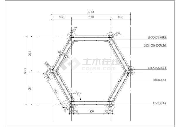 本资料为某小区顶板钢构基础欧式六角亭施工图,包括非常详细的平立面