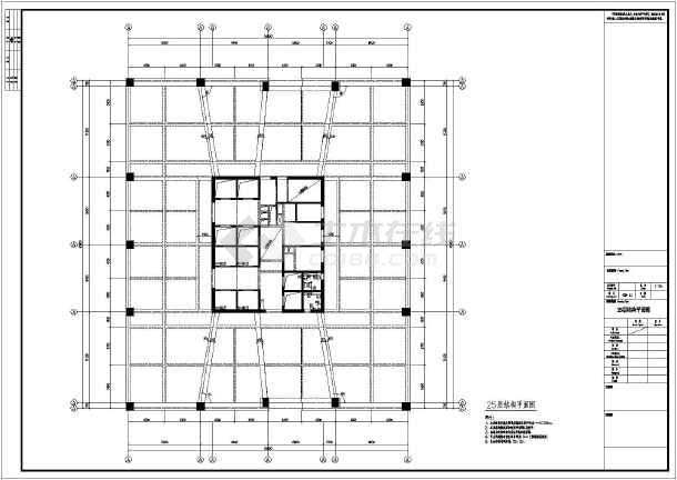 某地39层框架核心筒结构写字楼楼结构施工图