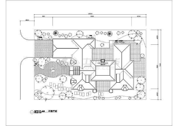 某城市单层欧式别墅建筑设计方案图_cad图纸