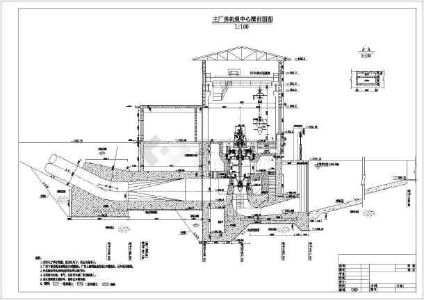 某小型水电站厂房施工图阶段结构设计图_cad