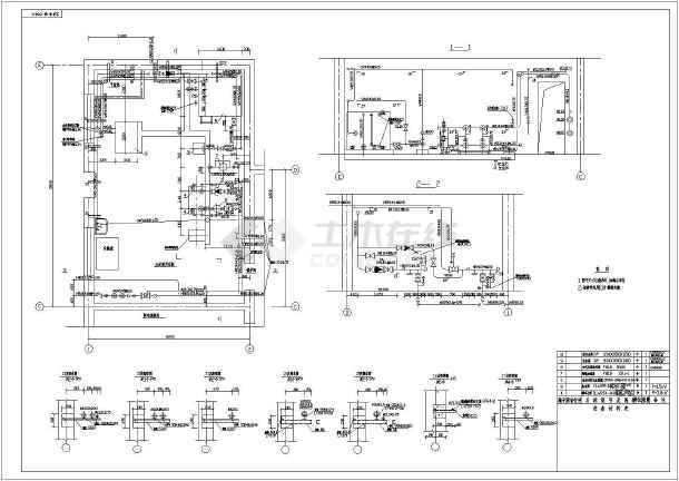 某燃气锅炉房平面布置及系统流程工艺系统图