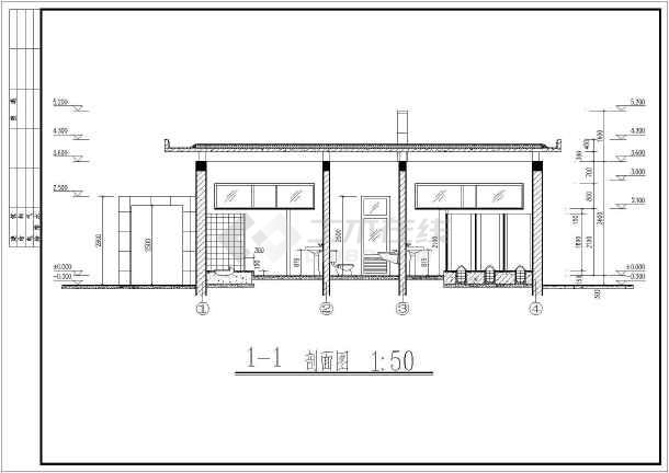 某地区单层公共厕所建筑设计施工图