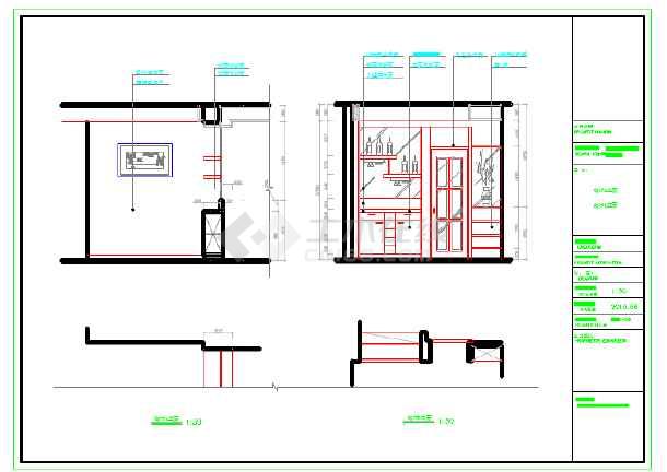 现代三居室内装修设计施工图(含效果)