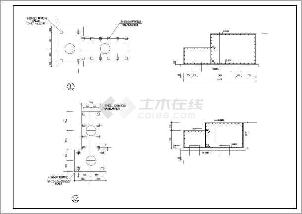 某工程锅炉房设备基础结构构造设计图